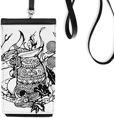 Chinese Masterpiece Mountains Rivers Drawing Phone Wallet Purse Hanging Mobile Pouch Black Pocket