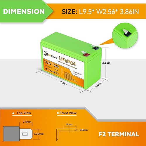 Miniatura 2 de Batería LiFePO4 de 12 V 10 Ah, batería de litio de 12 V con más de 4000 ciclos profundos, BMS de 10 A integrada, perfecta para montar en juguetes,