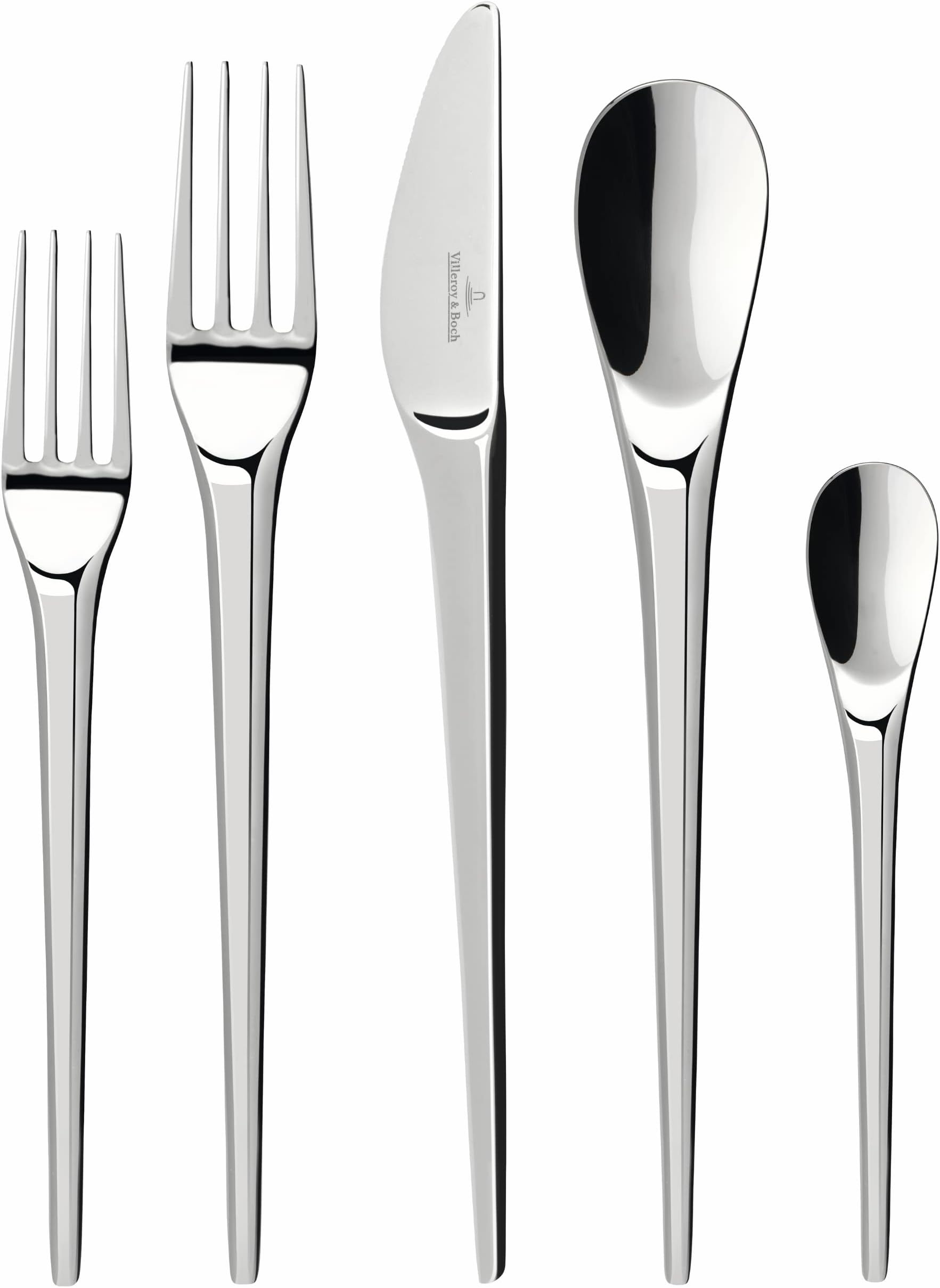 NewMoon 5-Piece Flatware Place Setting, 18/10 Stainless Steel