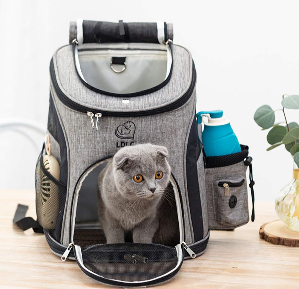 Bolsa de transporte para gatos, mochila bandolera, lavable y plegable, para gatos, pequeños perros, conejos, animales de compañía