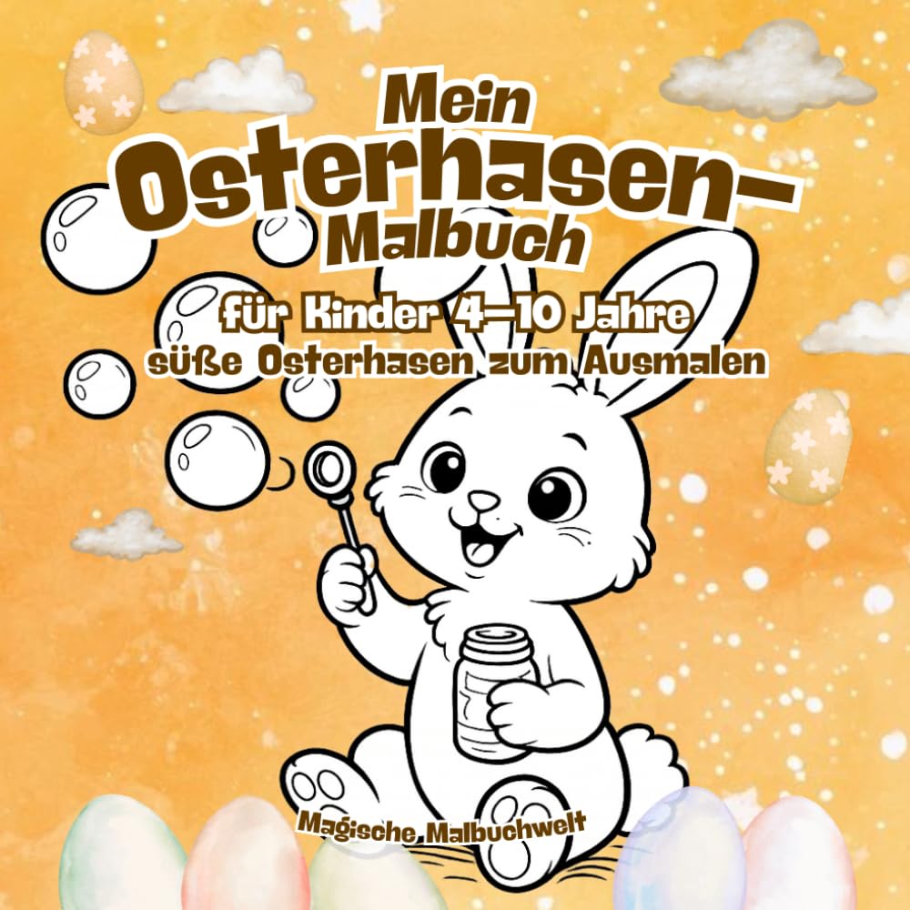 Mein Osterhasen-Malbuch für Kinder von 4-10 Jahren: Süße Osterhasen zum Ausmalen - 33 einfache Osterbilder für Mädchen und Jungen (Oster Malbuchwelt)