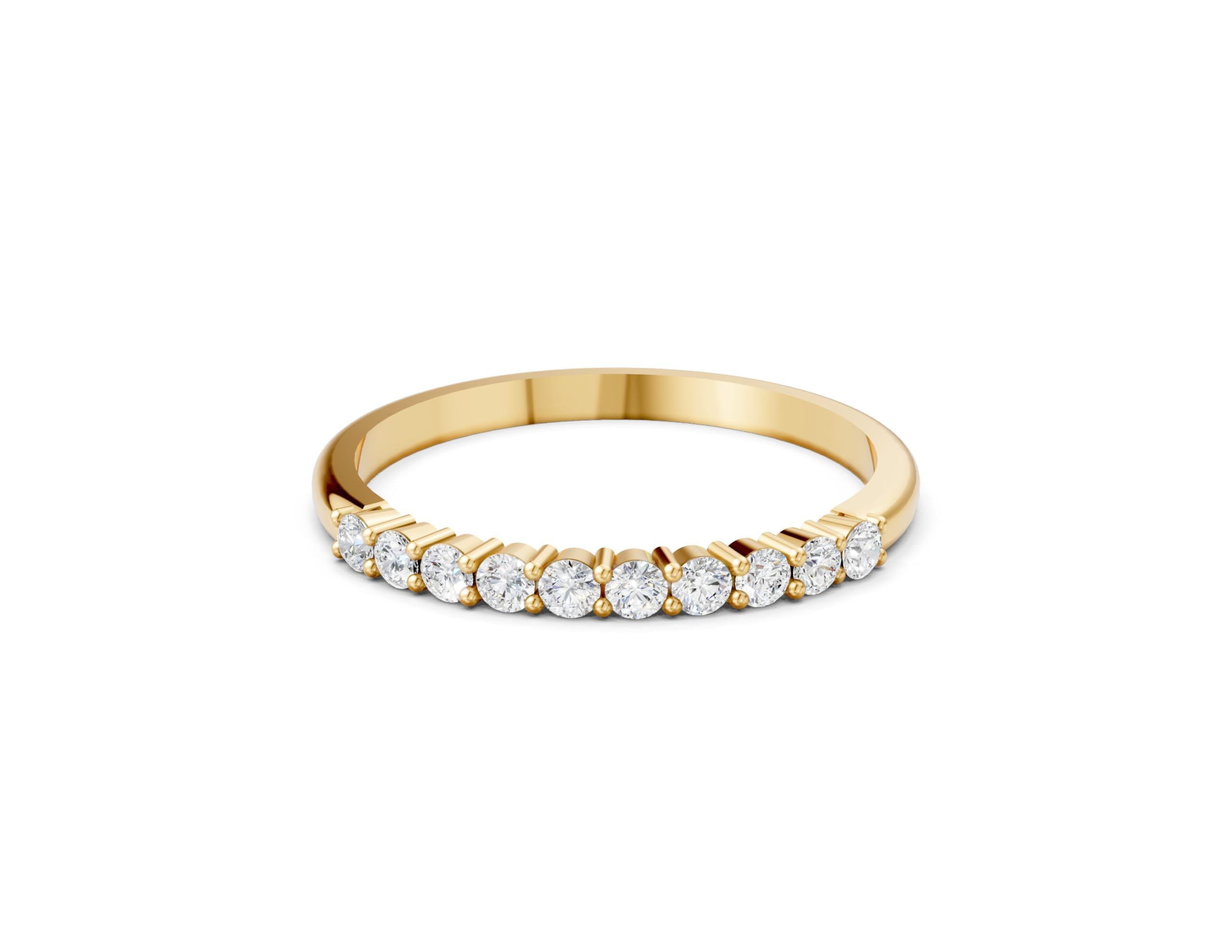 INDRI 10K Gold Lab Grown Diamond Wedding Band for Women