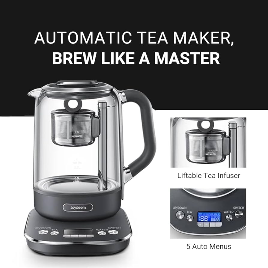 TEA＠　0318 Amazon.com: Joydeem Hot Tea Maker, Glass Electric Kettle with Auto