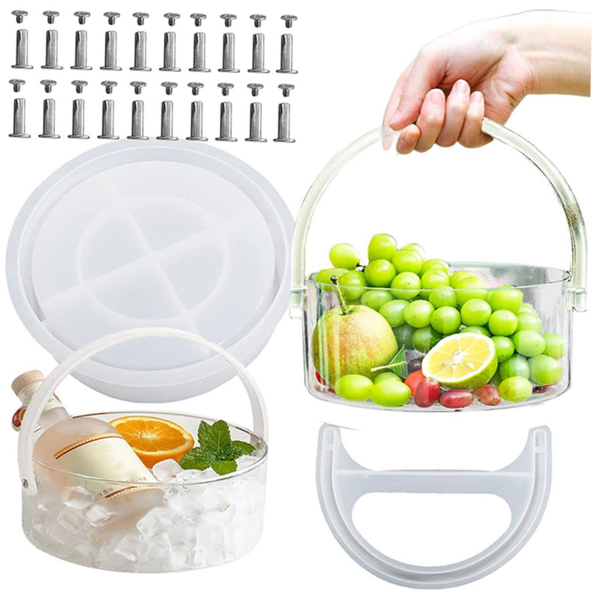 Molde de Silicona para Cubo DIY Resistente y Lavable Asa, Molde Flexible para Manualidades y Almacenamiento en Bricolaje