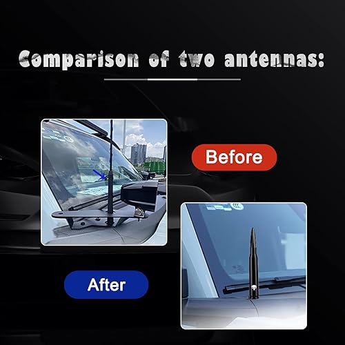 Miniatura 3 de Miytsya Antena de bala para camioneta GM Chevy Silverado 1500 2500 3500 HD Avalanche GMC Sierra 1500 2500 3500 Denali Accesorios para camionetas de