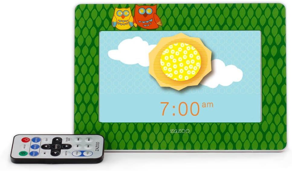 Photo Clock for Toddlers and Kids of All Ages, Green/Owls (Discontinued by Manufacturer)