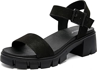 Luoika Women's Wide Width Block Heel Open Toe Sandals | Wide Width, Platform Out-sole, Memory Foam Insole, Adjustable Ankle Strap, Concise Casual, Travel, Daily Wear, Summer Shoes