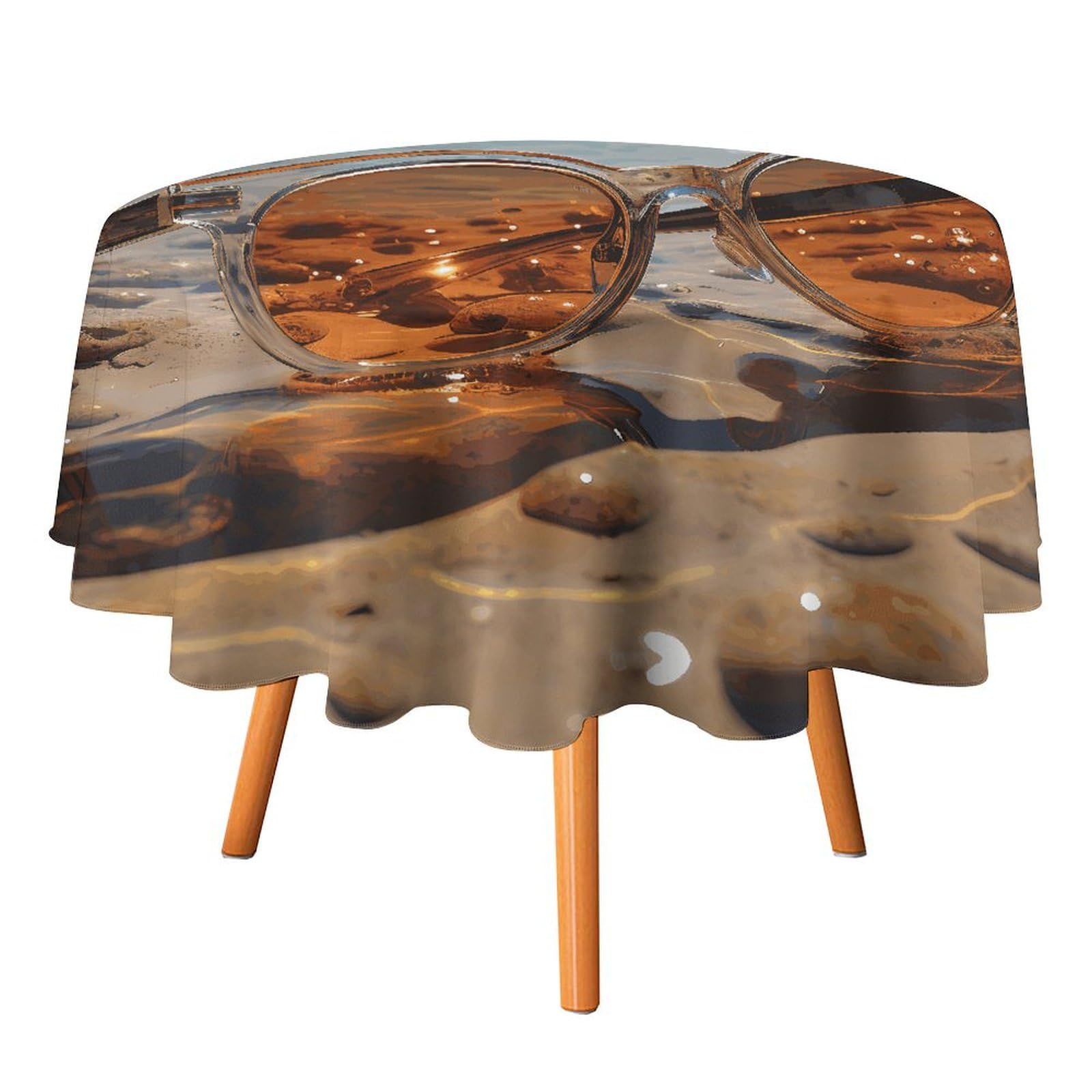 Nappe ronde de pique-nique lavable pour décoration de salle à manger