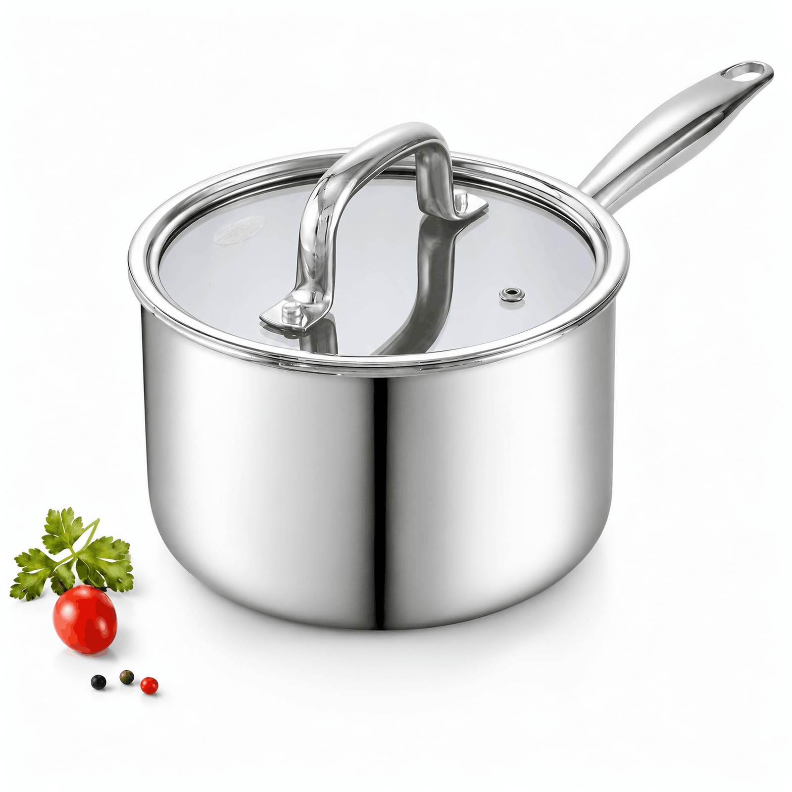 Cook N Home Classic 1.5 Quart Stainless Steel Saucepan