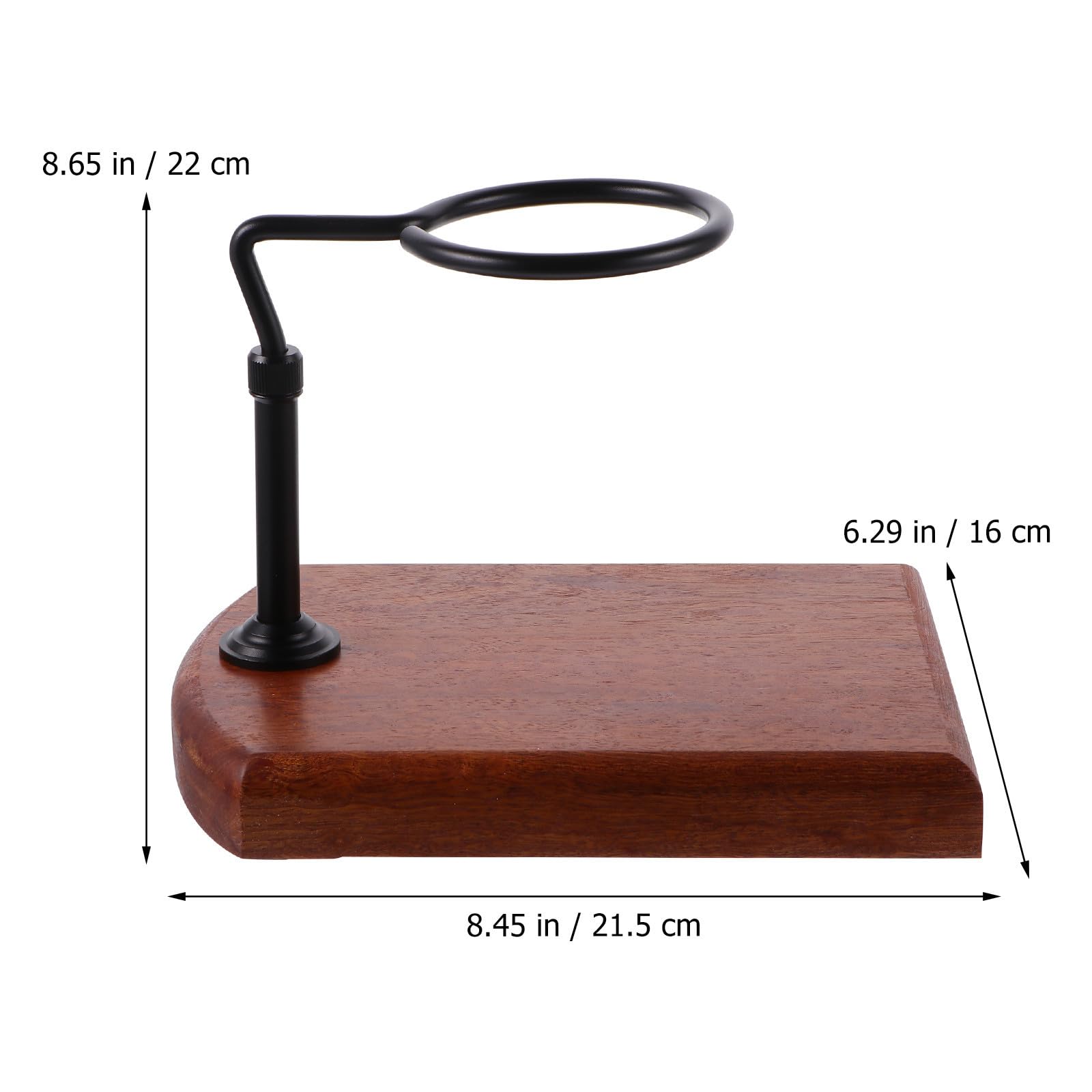 Abaodam Kaffeefilterständer Kaffeefilter Tassenhalter Verstellbar Aluminium und Holz Schwarz zum Handaufbrühen von Kaffee für Einen Glatten Kaffee