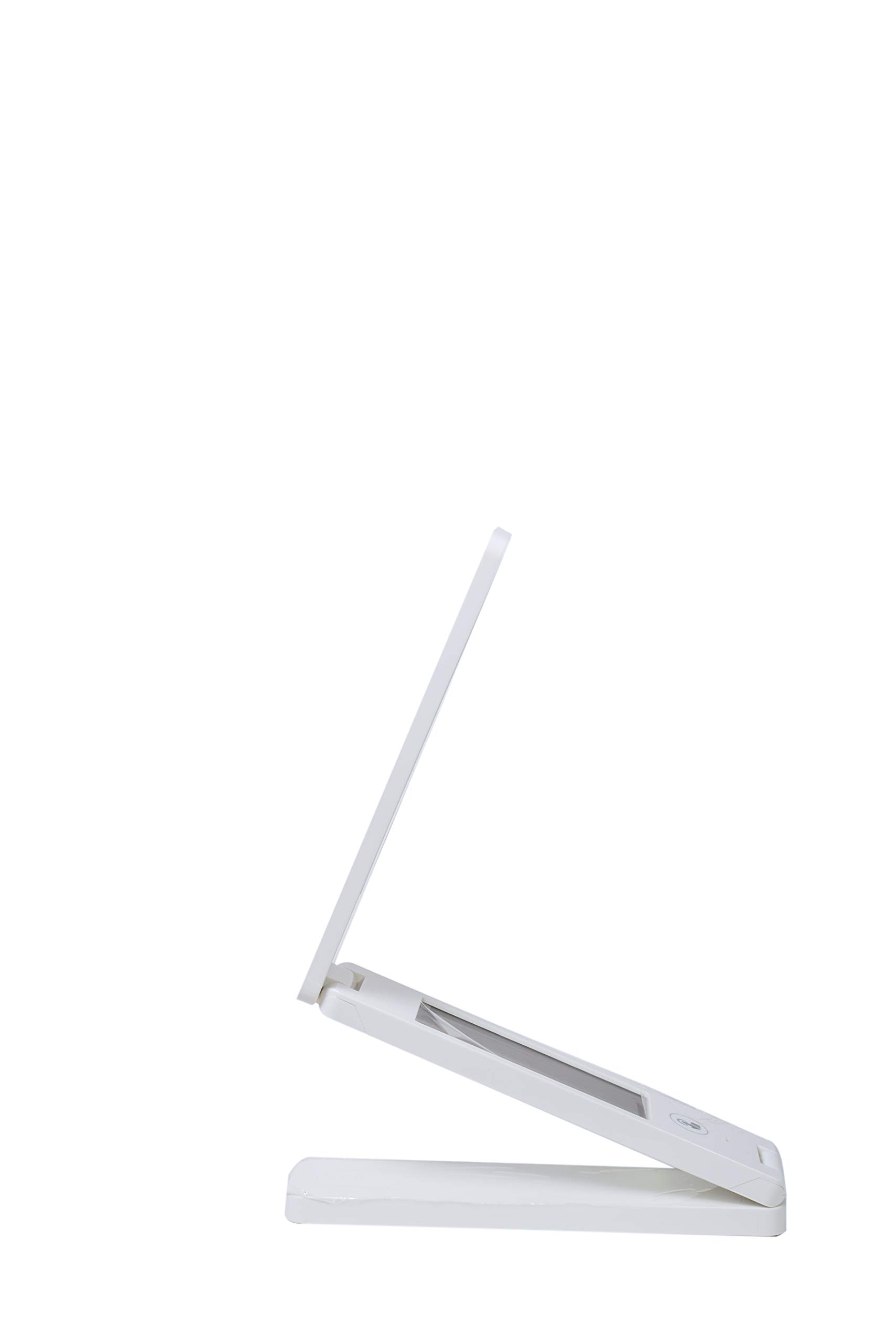 LED USB Rechargeable Foldable Table Lamp/Office Desk/Hanging Light with 3 CCT Tunability 3 Step Dimmability | Time/Temperature/Alarm/Snooze Display, Pack of 1 (White)-image-45