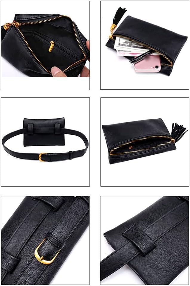 Goclothod Faux Leather Fanny Pack Women Waist Bag Small Purse Belt Bum Bag - Image 4