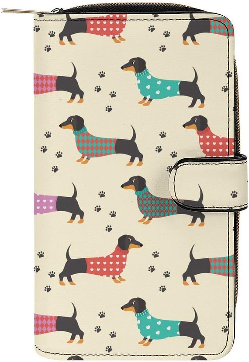 Dachshunds Clothes Dog Portable Leather Multifunctional Wallet