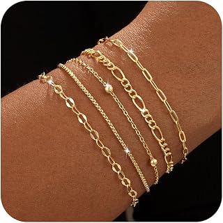 Gold Bracelets for Women, Elegant Adjustable 14K Gold Plated Bracelet Stackable, Trendy Minimalist Dainty Gold Bracelet for Everyday Wear