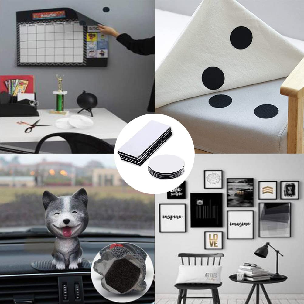 Pastille Scratch Autocollant Sollbry Lot De 10 Paires Scratch Autocollant Double Face, Scratch Bande Scratch Auto Adhésive