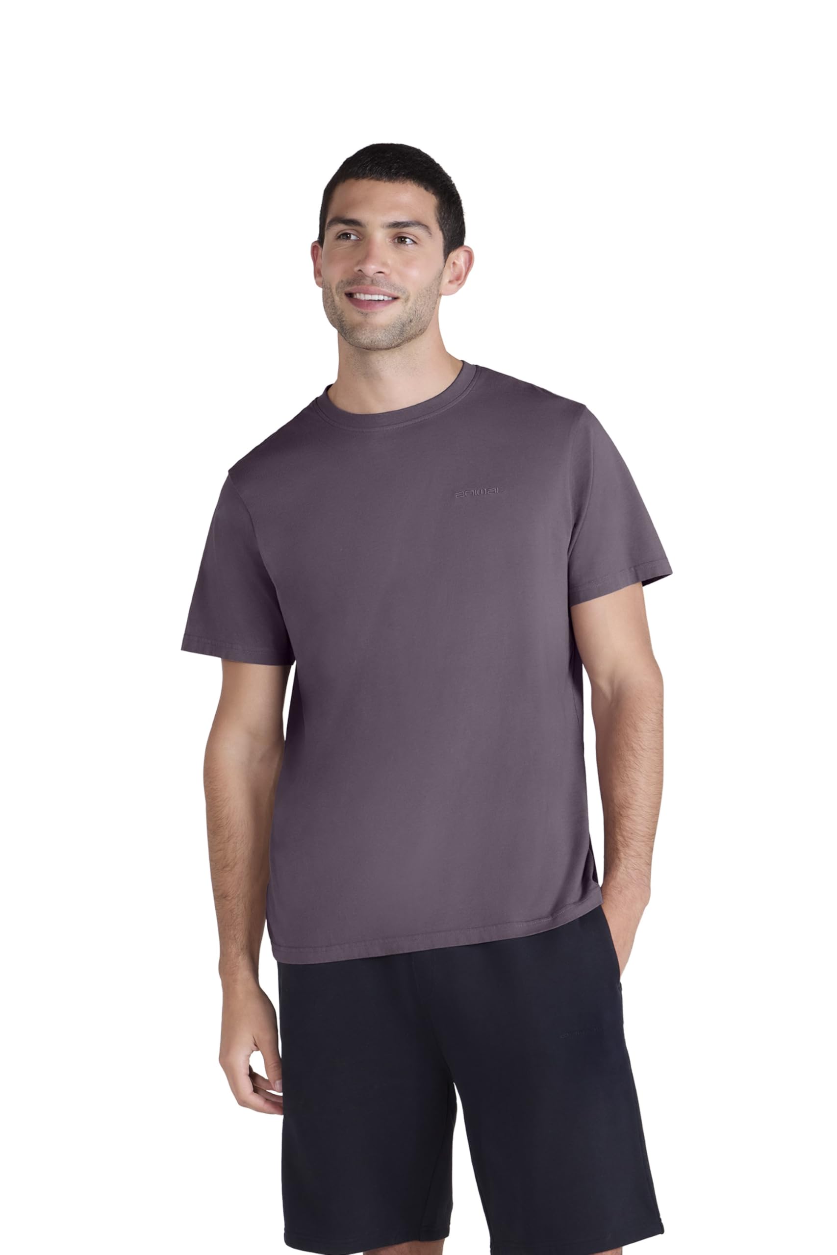 Animal Men's Grape Icon Plain Cotton T-Shirt - Lightweight Relaxed Fit Everyday Use Top - Autumn Winter Walking, Hiking, Outdoors & Trekking 2XL