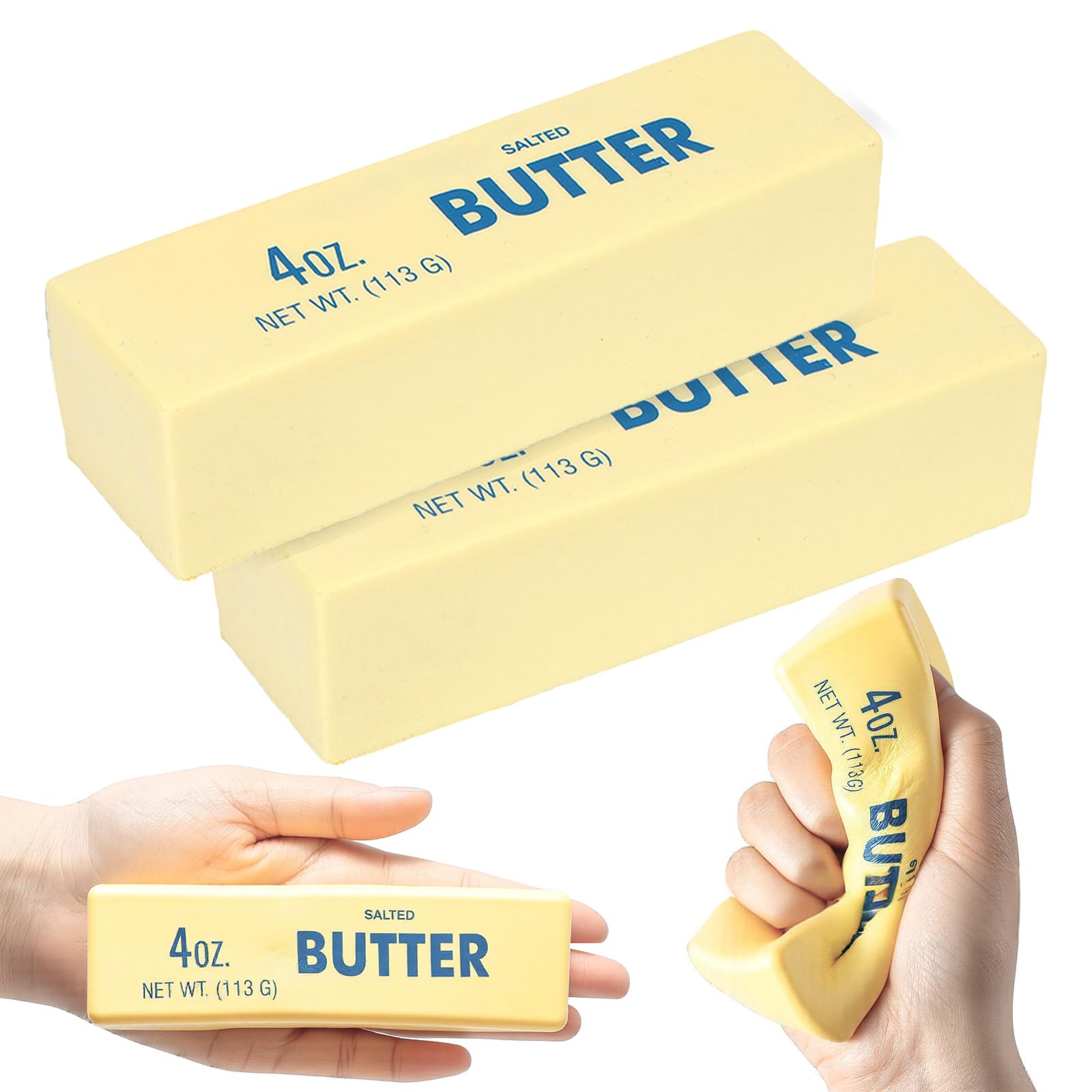 Squeezed Butter Toy, 2PC Butter Stick Squishy Stress Toy, Upgrade Stress Relief SquishyFidgetToys, Soft Squishy Stress Relief & Rebounding Sensory FidgetToy for Adults