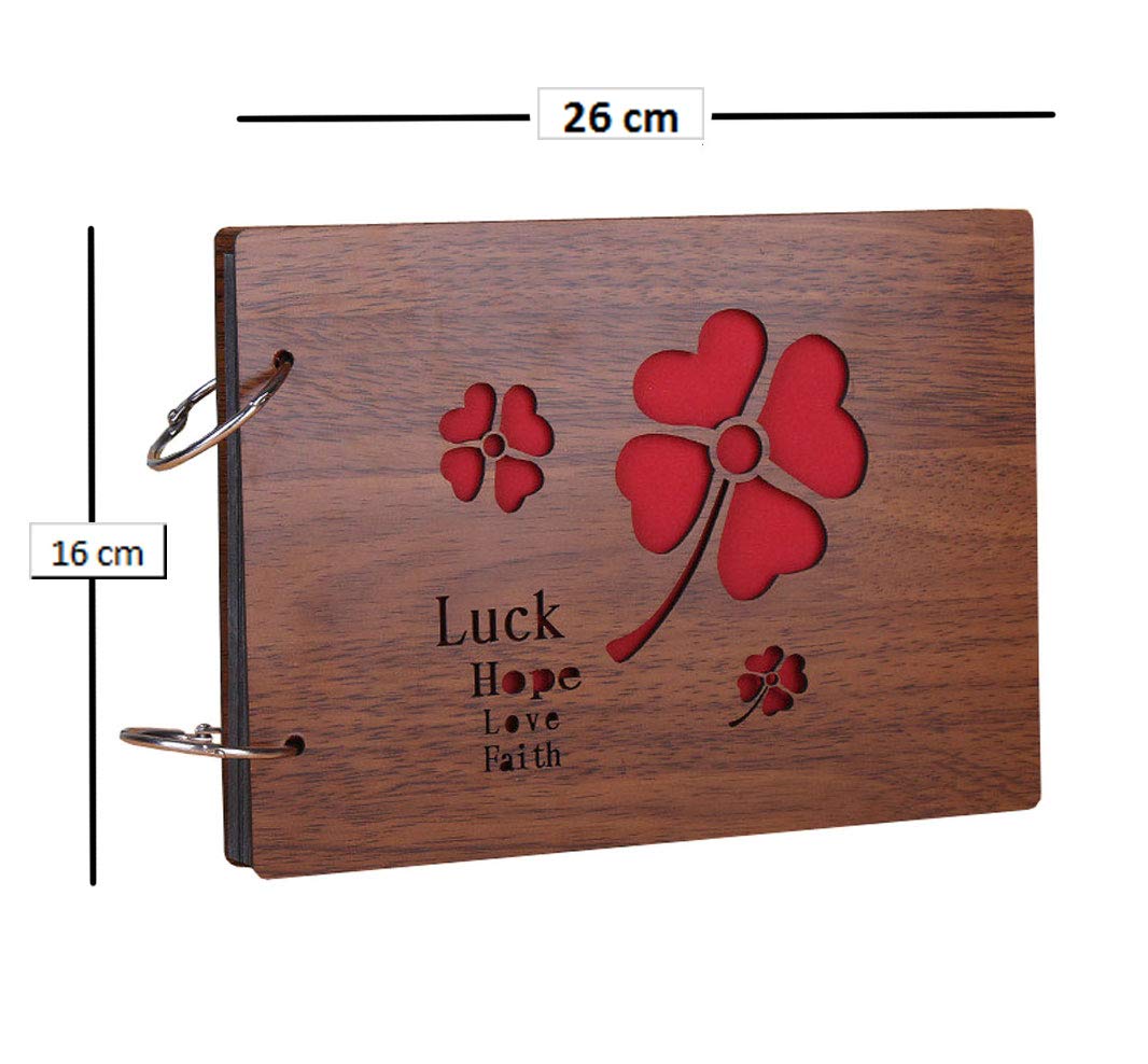 Sehaz Artworks LuckHope Scrapbook Photo Albums for 4x6 Photos for Baby Birthdays, Couples Husband Wife Wedding (26 cm X 16 cm X 4 cm, Brown) 2