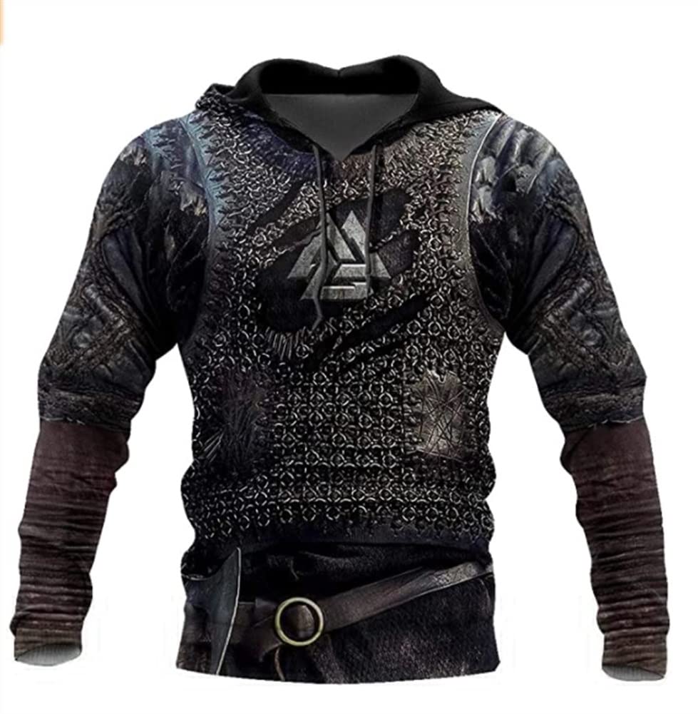 Buy COZYJIA Vikings Medieval Armor Men's Street Hoodie, 3D Printing