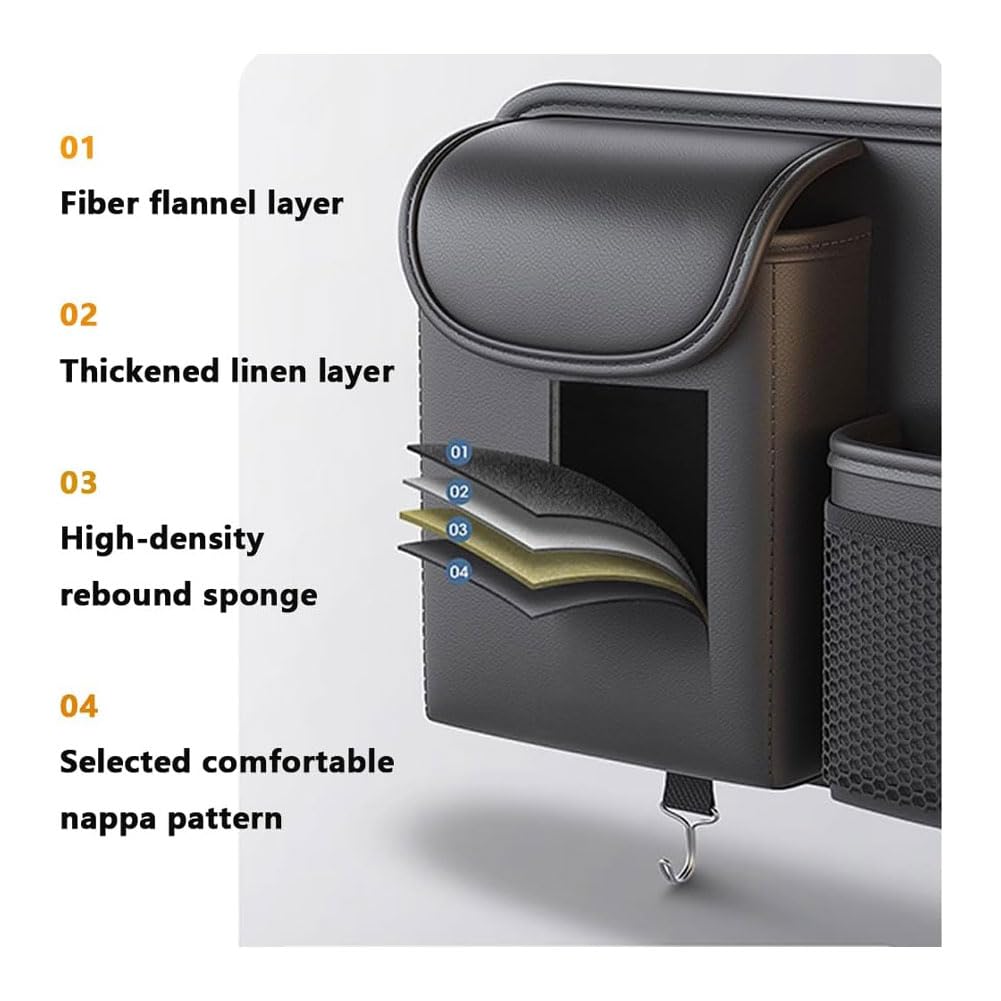 Organizer per Sedile Auto per Jeep Avenger/Cherokee, Organizzatore Sedili Posteriori Tasca Portaoggetti Seggiolino Multi Tasche Accessori,C/Brown