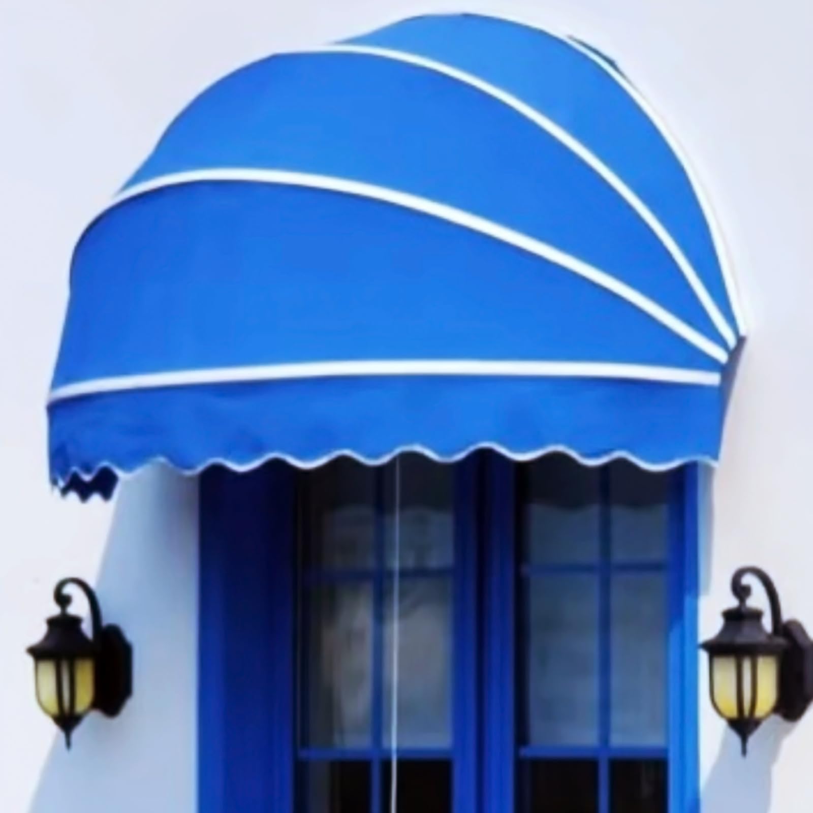GJMSSMY Retractable Front Door Canopy Cover UV Protection Window Awning Dome Shelter for Outdoor Use Blue 100cm Diameter WeatherResistant Sunshade.