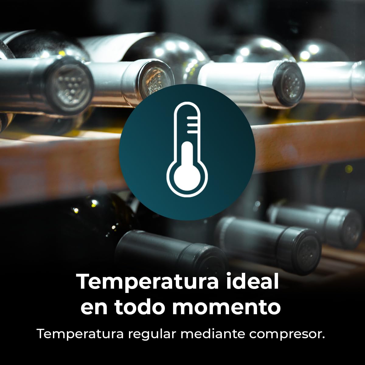 Cecotec Cantinetta Vino Bolero GrandSommelier 4850 Black Compressor. 49 Bottiglie, Silenziosa 42dB, Temperatura 4-18ºC, Pannello Touch, LED Interno, Eco-Friendly, Design Elegante e Moderno
