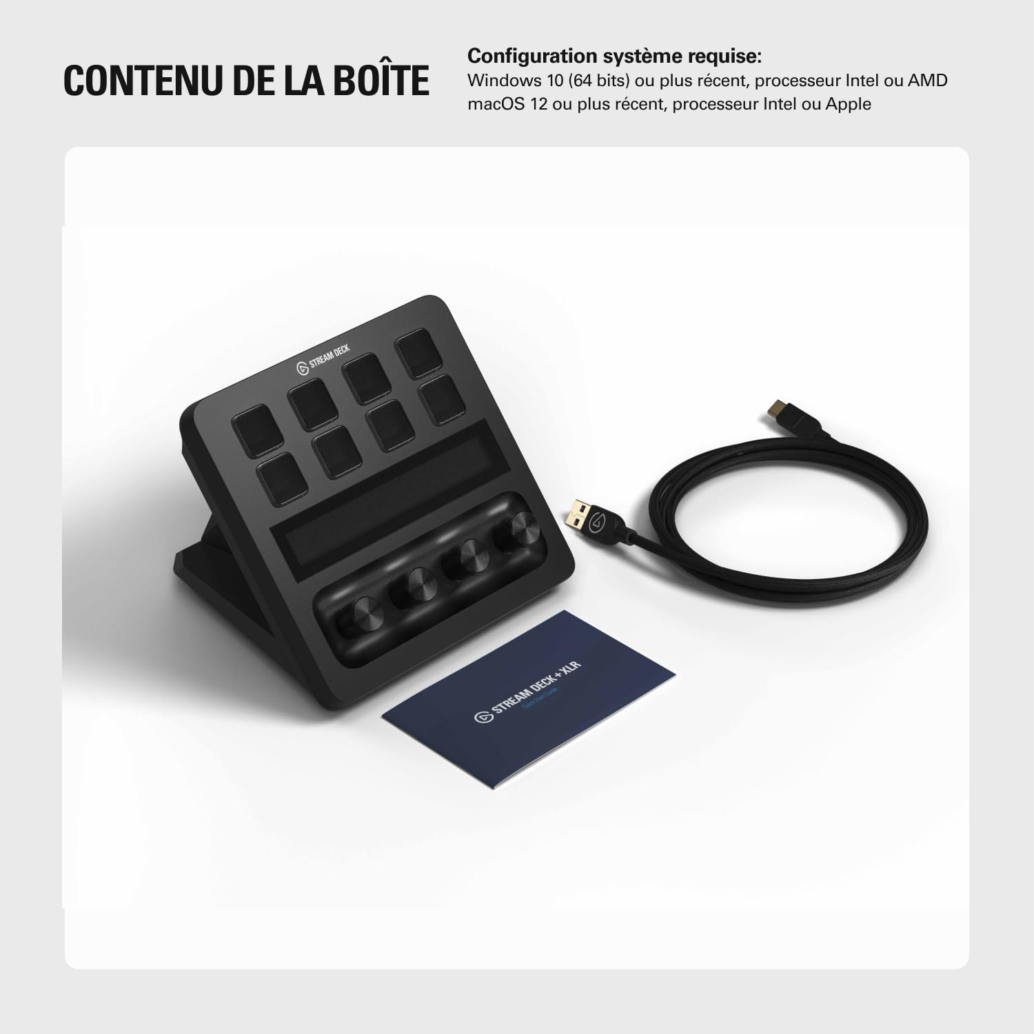 Elgato Stream Deck + XLR – Mixeur audio | Interface XLR-USB pour micro à l'arrière, compatible tout micro XLR, podcasts, molettes, touches LCD, PC/Mac