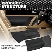 Vista 8 de Cubierta de cuero para tarjeta de inserción de panel de puerta, compatible con VW Beetle 1998-2010, 2 unidades, color negro