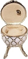 Vista 4 de Splendid Pearly White Egg Shaped Musical Jewelry Box with Playing A Time for Us