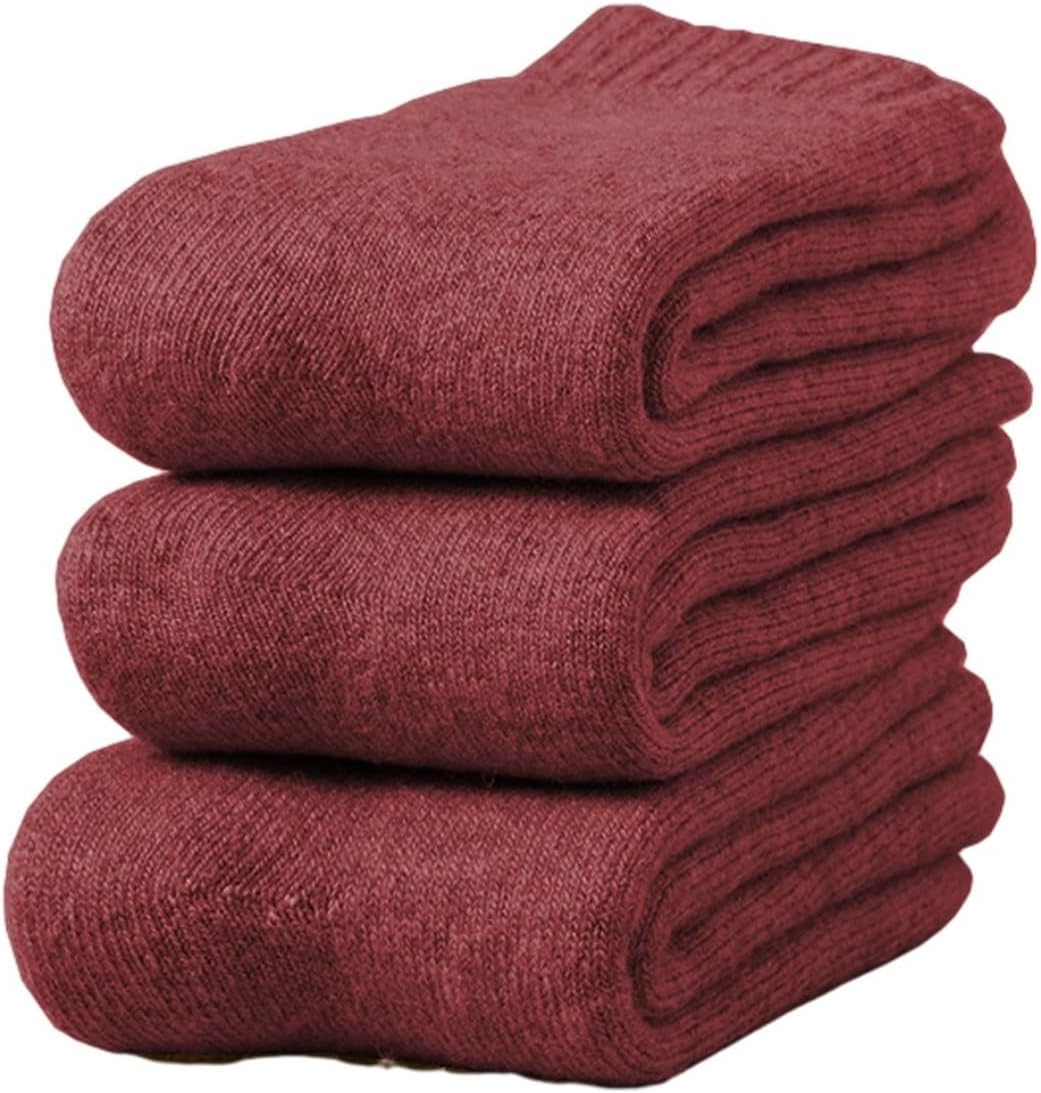 4 Pairs Wool Socks Mens,Cozy Crew Hiking Socks, Super Thick Mens Hiking Socks Thermal Wool Socks for Cold Weather