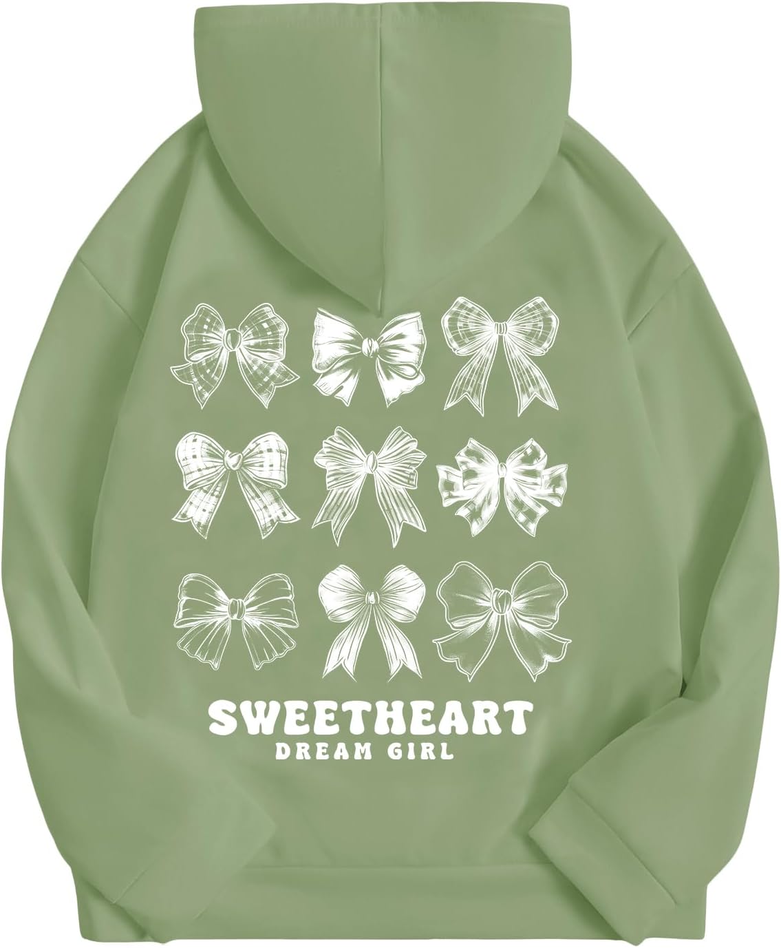 Verdusa Girls Clothes Cute Bow Letter Graphic Hoodie Lightweight Sweatshirts