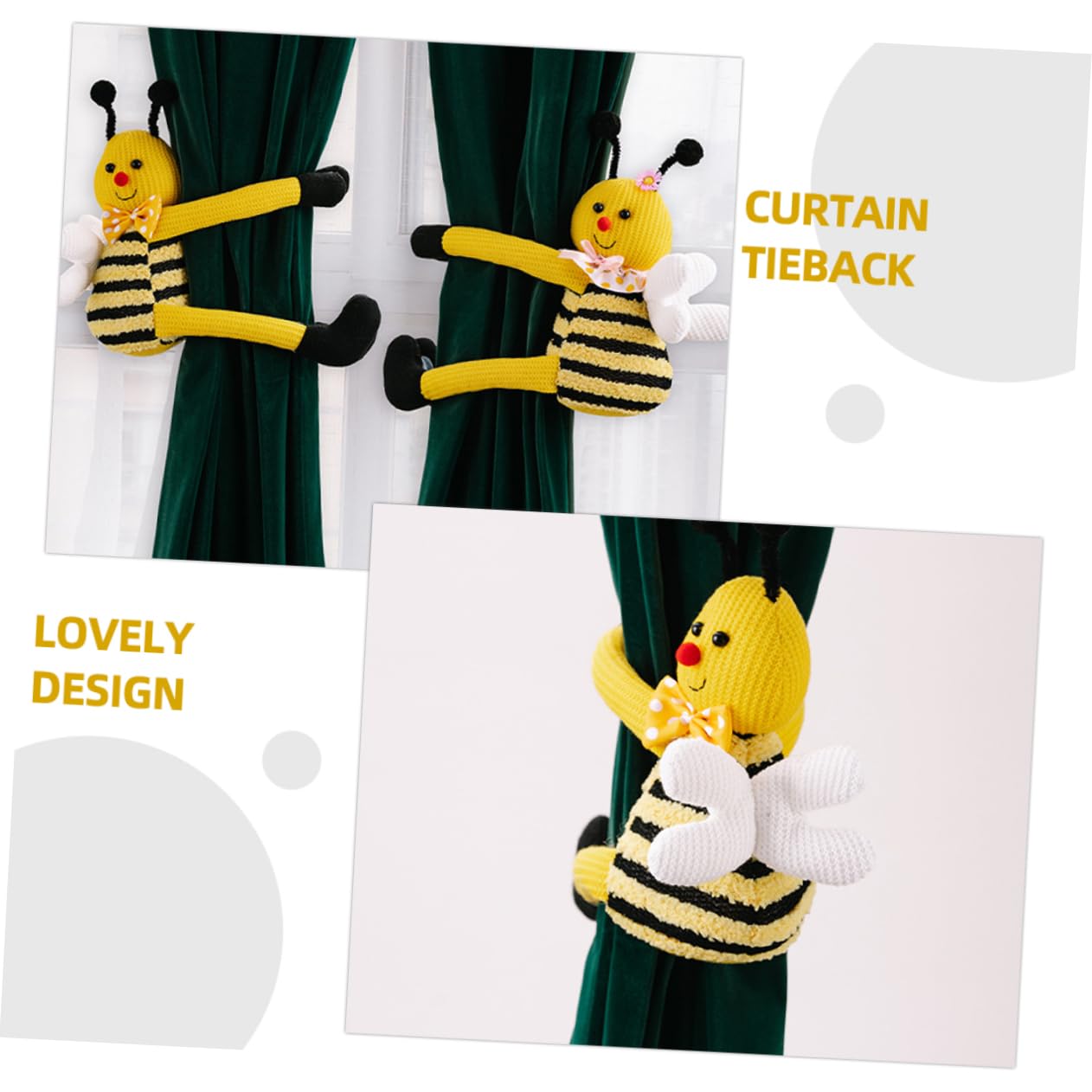 ABOOFAN 6stücke Vorhang Clips Rustikale Draperie Halter Bienen Vorhang Raffhalter Für Stilvolle Wohnraumdekoration Für Schlafzimmer Wohnzimmer Und Büro