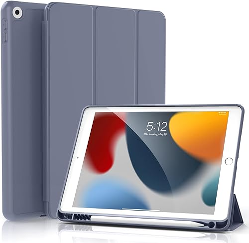 KenKe Funda para iPad 10.2 para iPad de 9 generación 2021 8 generación 2020 7 generación 2019 con soporte para lápices, apagado y encendido