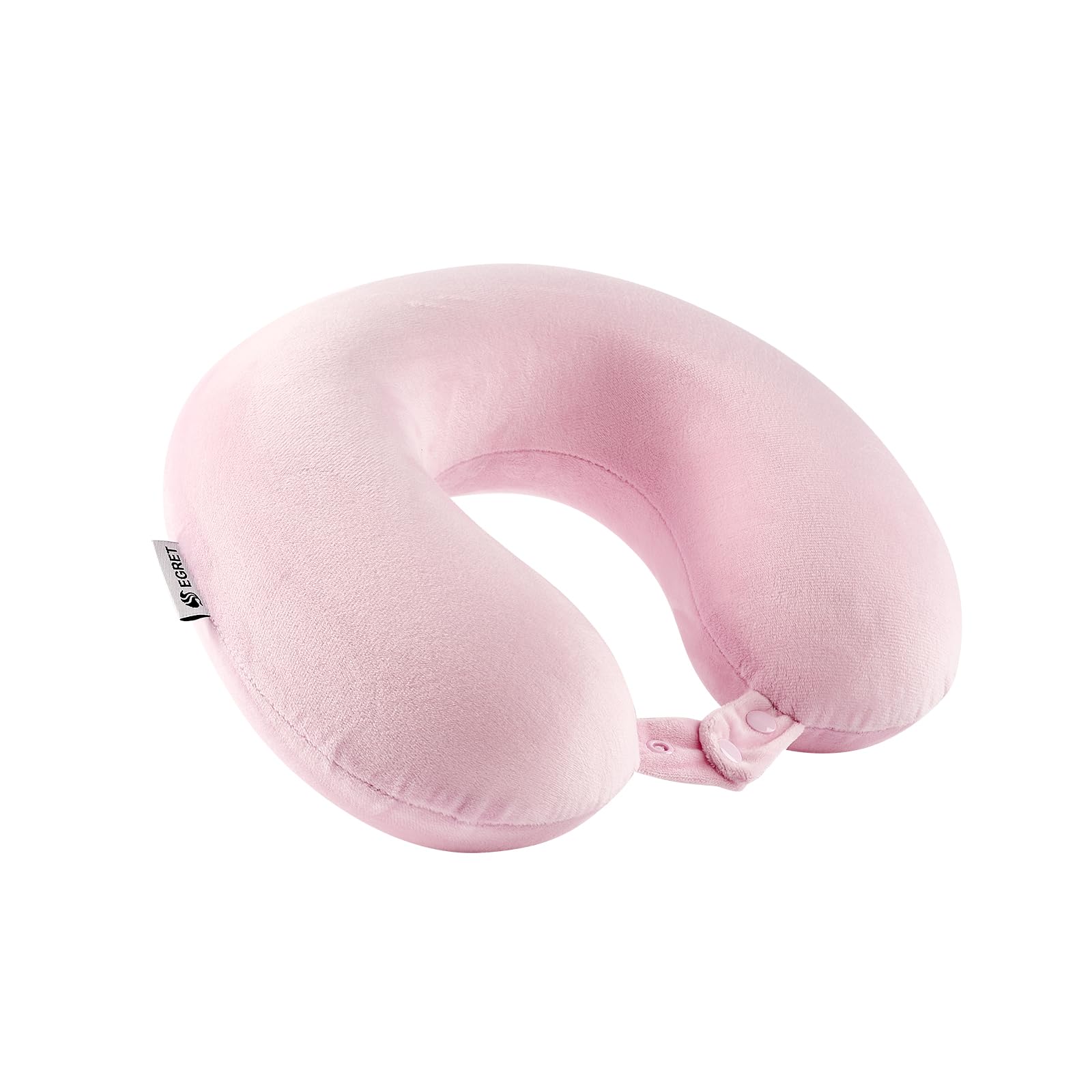 Pink Egret Memory Foam Travel Neck Pillow, 360° Ergonomic Head, Neck & Chin Support For Airplane Flights, Soft Washable Neck Pillow For Travel, Car & Office (