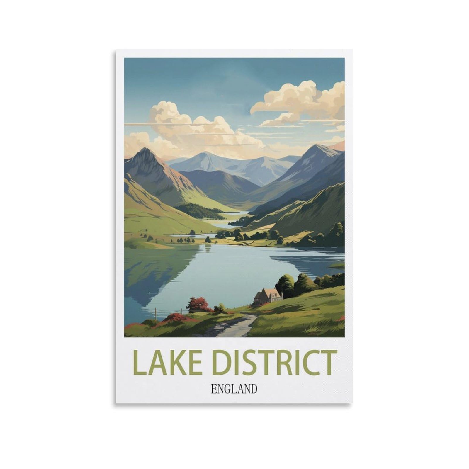 EZMLFA 5D Diamond Painting Kits,Lake District England Diamond Art Kits Adults, Create Your Own Diamond Painting Full Drill Gifts for Home Decor 40x40cm