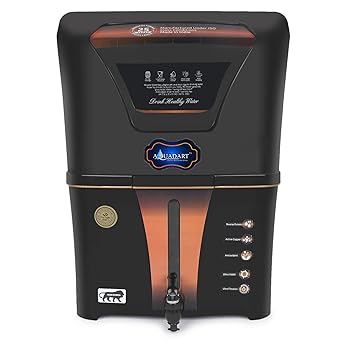 AquaDart Zinc Copper Alkaline Hydrogen RO Water Purifier | 10 to12 Liter Storage | RO+ZN+CU+ALK+ Negative ORP+UV+UF+TDS+PF | Best For Home (Made In India) Black