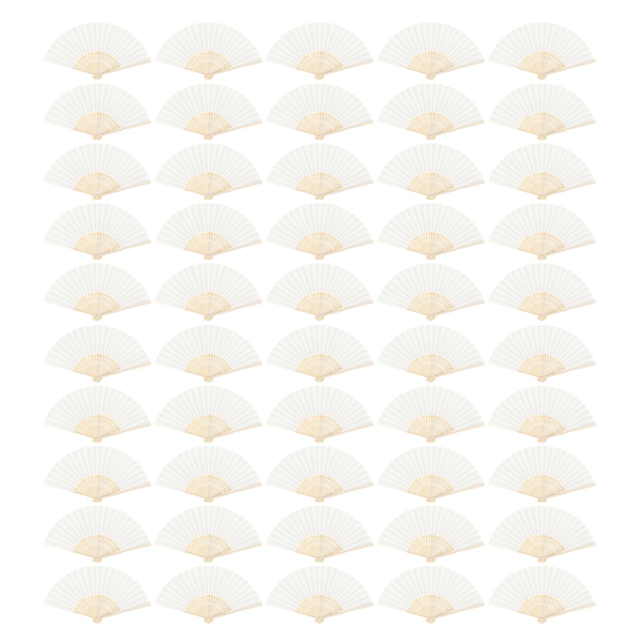 ffscafscn Paper Hand Fans, 8.3 Inch Foldable Handheld Fans for Wedding Favors, Party Decorations, Bridal Shower, Baby Shower, Summer Cooling, (White