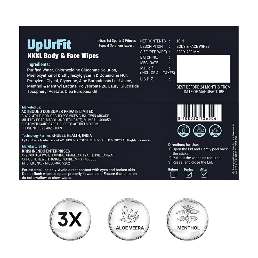 UpUrFit High Performance Gym Bundle (Thermo Gel, Cryo Gel & 3XL Body Wipes 10 Sheets) - Enables Recovery & Activation for Intense & Committed Workouts 8 613F+eqJQLL. SL1000