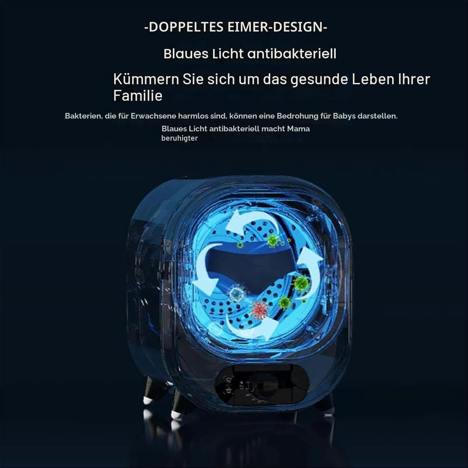Tragbarer Kondensations-Wäschetrockner klein, 5 kg Kapazität, kompakter Schleuder, belüftete Trocknung, 0,8 kg Belastung, energiesparend, ideal für kleine Räume (Farbe : A)