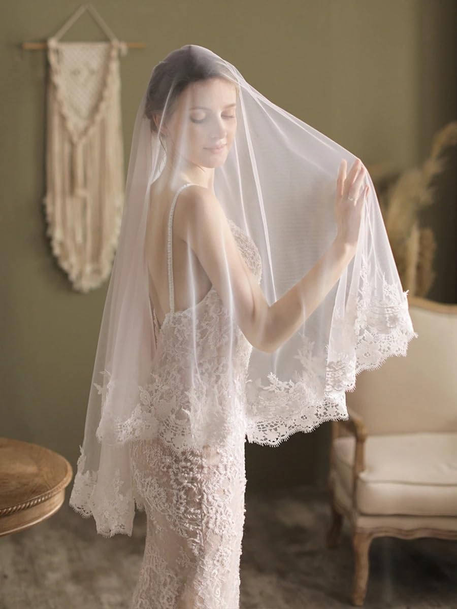 Genérico Velo de novia corto – Velo de novia elegante for novia Accesorios de