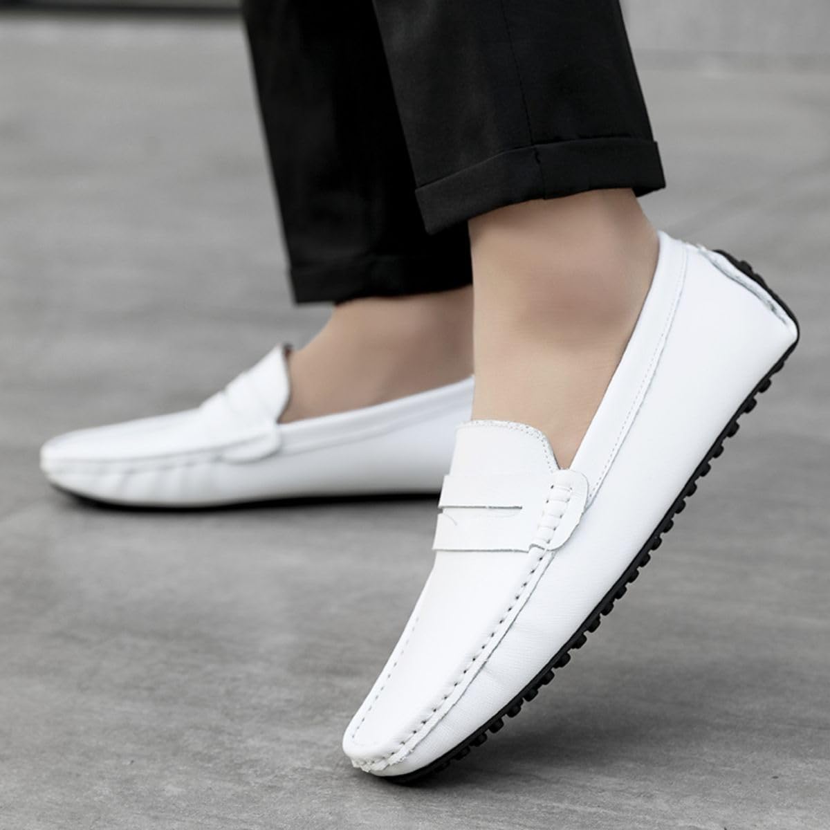 Mocasines para Hombre de Cuero Moda Slip-on Shoes Driver Shoes Casual Flat Shoes 38-49 EU