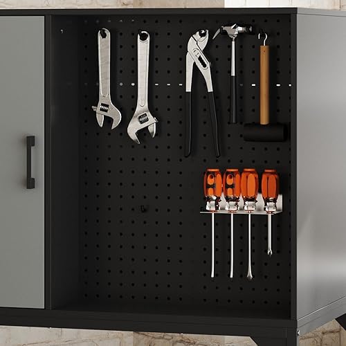 Miniatura 5 de Lovinouse Black Garage Storage Cabinet with Wheels and Doors, Rolling Tool Chest Cabinet with Storage Drawers and Removable Garage