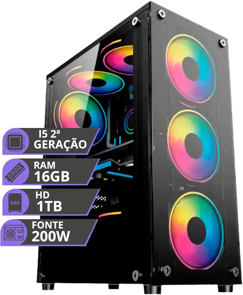 Pc Gamer Computador Cpu Intel I5 Hd 1tb Memoria Ram 16gb