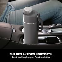 Ninja Thirsti 530ml Hőszigetelt Utazópalack - Szürke Rozsdamentes Acél Termosz Szénsavas, Hideg és Meleg Italokhoz, Szivárgásmentes Fedéllel 8