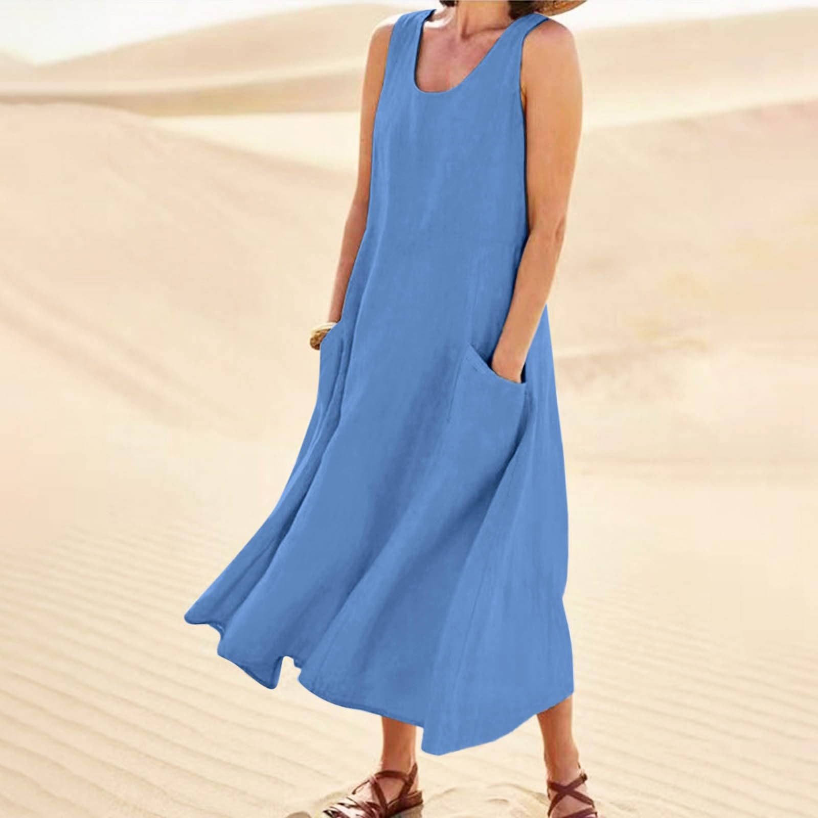Générique Robe Femme Vintage Chic Été Décontractée Longue Manches Courtes Col V Imprimée Bohème Fleurie Taille Haute Fluide Légère Plage Vacances Soirée A111