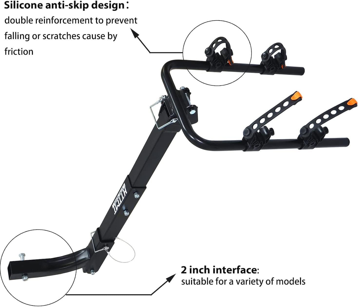 HTTMT- 2 Bike Rack Bicycle Carrier Hitch Mount w/ 2" Receiver for Car Truck SUV Transport [P/N:ET-TOOL045-A-BLACK]
