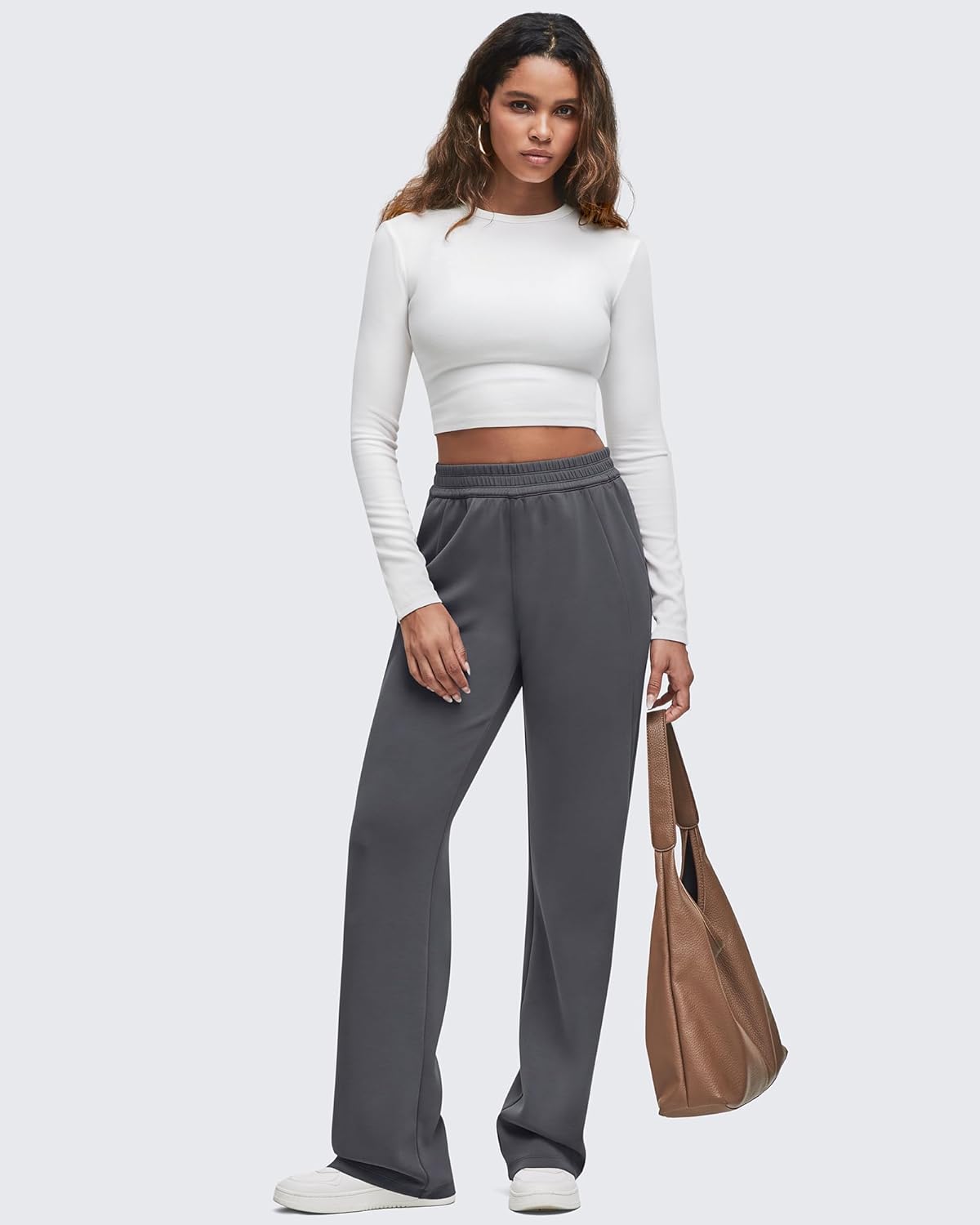 G4Free Smoofit Modal Soft Wide Leg Sweatpants for Women High Waisted Casual Lounge Travel Pants with Pockets