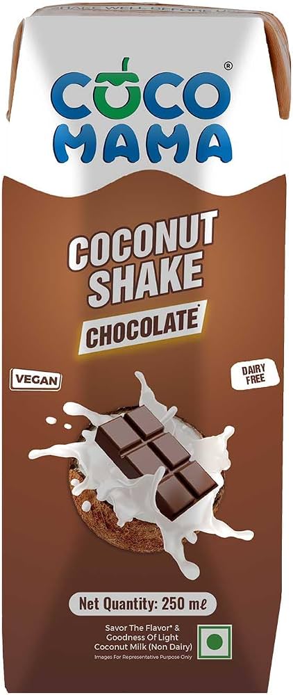 Coco Mama Coconut Shake Chocolate, 250ml| Pack of 1| Rich, Creamy