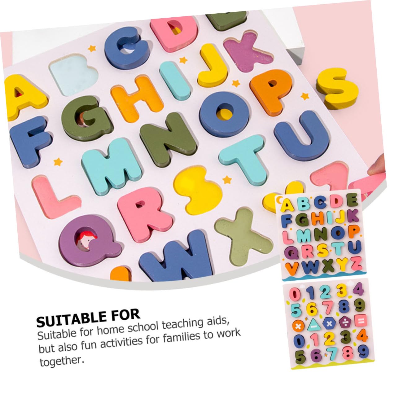 Gatuida 2 Juegos Puzzles de Madera Educativos para Años Juguetes de Reconocimiento de Letras y Números de Unidades Didácticas para Aprendizaje Temprano
