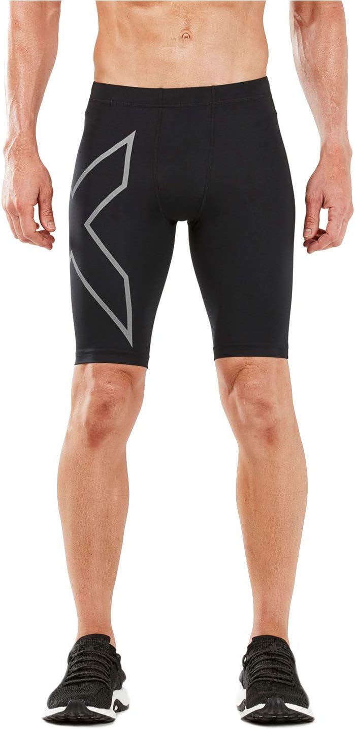 2XU Men's Run Compression Shorts Black/Silver Reflective XL